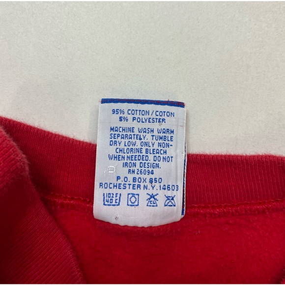 VINTAGE Champion Crewneck Sweatshirt Men Large Red USA 90s - Picture 6 of 7